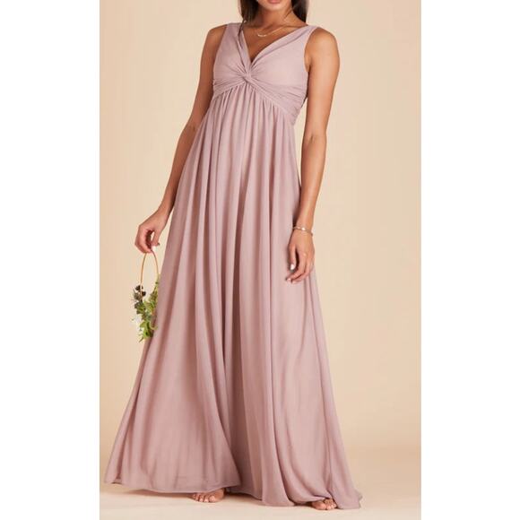 Birdy Grey Dresses & Skirts - BIRDY GREY XL Mauve V-Neck Twisted Front Sleeveless Lianna Maxi Dress NWT B125